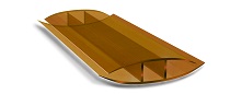 картинка Профиль соединительный цельный бронзовый для поликарбоната 6 мм от магазина Альфа Плейс